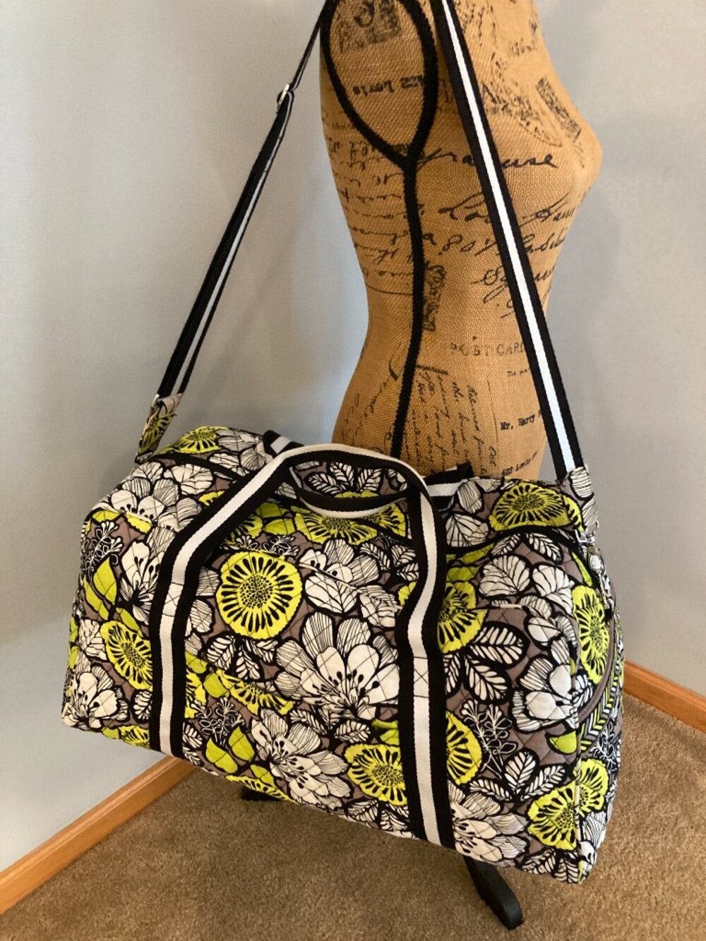Vera Bradley XL Weekender Duffel Bag Citron Pattern